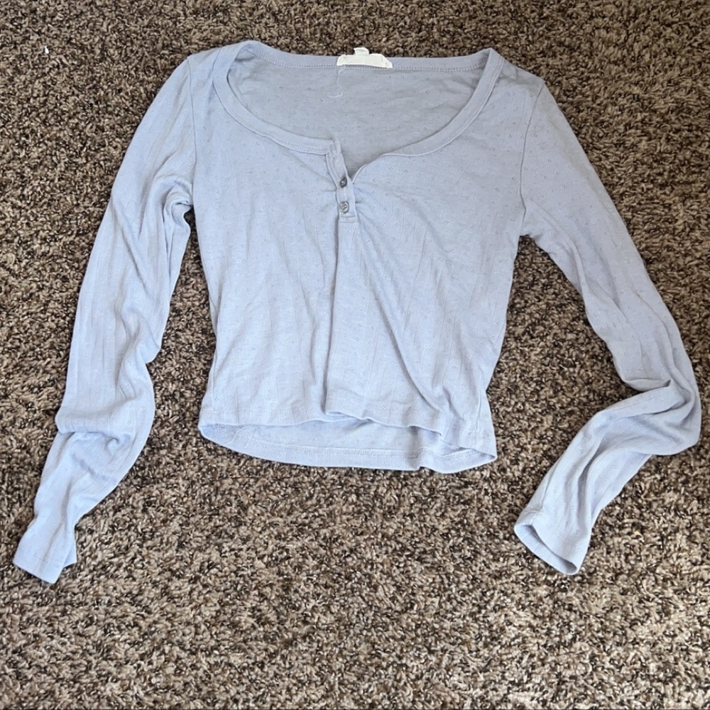 Light blue casual long sleeve shirt